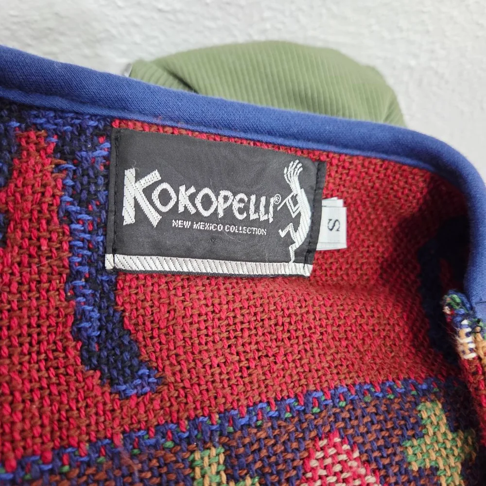 Vintage Kokopelli knit blazer sweater jacket bear moose forest camping small